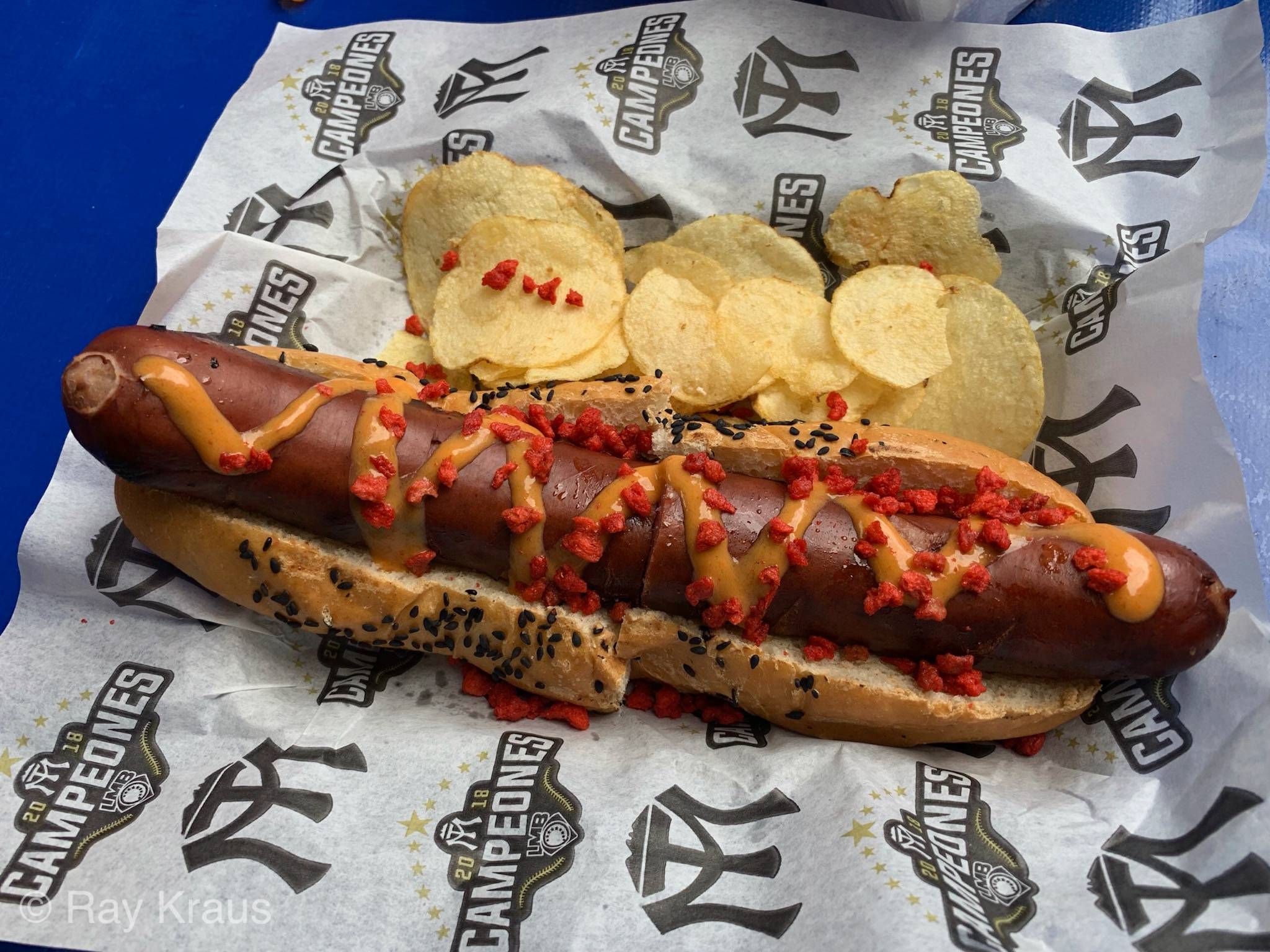 Hot dog at the ballpark. Doesn't get much better 🧡 #goastros